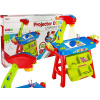 LEAN TOYS Vzdelávací stôl so zásuvkami a projektorom, 36 obrázkov, pastelky, šablóny, modrý a červený LEAN TOYS Vzdelávací stôl so zásuvkami a projektorom, 36 obrázkov, pastelky, šablóny, modrý a červený