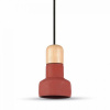 Betónové závesné svietidlo Wood v červenej farbe Betónové závesné svietidlo Wood v červenej farbe