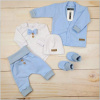 Kojenecká súprava 5 dielna na krst pre chlapca modrá Kojenecká súprava 5 dielna na krst pre chlapca modrá