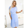 465-4 MIA Pleated Chiffon Midi Dress with Wide Belt - Light Blue svetlomodrá One size numoco basic 5903938289477 465-4 MIA Pleated Chiffon Midi Dress with Wide Belt - Light Blue svetlomodrá One size numoco basic 5903938289477