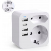 CESTOVNÝ ADAPTÉR EÚ do Veľkej Británie, ZÁSTRČKA S 3 PORTAMI USB+1 PORTOM USB-C 6 V 1 CESTOVNÝ ADAPTÉR EÚ do Veľkej Británie, ZÁSTRČKA S 3 PORTAMI USB+1 PORTOM USB-C 6 V 1