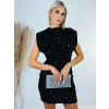 Flitrované dámske čierne šaty Alexia - UNI Flitrované dámske čierne šaty Alexia - UNI