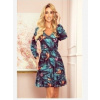 Numoco 320-1 CORA šaty s výstrihom a volánikom - farebné MOTÝLIKY Numoco 320-1 CORA šaty s výstrihom a volánikom - farebné MOTÝLIKY