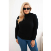 Kesi Dámsky sveter Plus Size 1112 so stojačikom Farba: Čierna, Veľkosť: UNI Kesi Dámsky sveter Plus Size 1112 so stojačikom Farba: Čierna, Veľkosť: UNI
