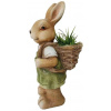 Dekorácia MagicHome Gecco, Zajačik s košíkom, magnesia, 22x19x46 cm Dekorácia MagicHome Gecco, Zajačik s košíkom, magnesia, 22x19x46 cm