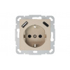 Zásuvka, USB A+C nabíječka Liregus Retro, krémová Zásuvka, USB A+C nabíječka Liregus Retro, krémová