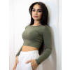 Bavlnený crop top VSB AMI olivový Bavlnený crop top VSB AMI olivový