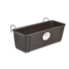 STEFANPLAST Závesný samozavlažovací truhlík na balkón NATURAL s kovovým závesom 50x18x16 cm 9,2l moka hnedý STEFANPLAST Závesný samozavlažovací truhlík na balkón NATURAL s kovovým závesom 50x18x16 cm 9,2l moka hnedý