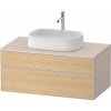DURAVIT Zencha závesná skrinka pod umývadlo na dosku, 2 zásuvky, 1000 x 550 x 442 mm, dub prírodný/taupe super matná, ZE4821030830000 DURAVIT Zencha závesná skrinka pod umývadlo na dosku, 2 zásuvky, 1000 x 550 x 442 mm, dub prírodný/taupe super matná, ZE4821030830000