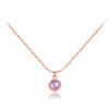 MINET Jemný ružovo-zlatý náhrdelník s fialovým zirkónom Au 585/1000 1,60 g JMG0318FRN46 MINET Jemný ružovo-zlatý náhrdelník s fialovým zirkónom Au 585/1000 1,60 g JMG0318FRN46