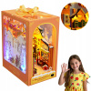 BOOK NOOK DIY MINIATÚRNY DOMČEK S LED PUZZLE 3D PRE DETI, ORANŽOVÝ BOOK NOOK DIY MINIATÚRNY DOMČEK S LED PUZZLE 3D PRE DETI, ORANŽOVÝ