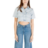 Tommy Hilfiger Košele a blúzky CROPPED SS SHIRT CI6 DW0DW21072 Modrá Tommy Hilfiger Košele a blúzky CROPPED SS SHIRT CI6 DW0DW21072 Modrá