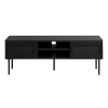Čierny TV stolík v dekore duba 120x43 cm Pensacola – Unique Furniture Čierny TV stolík v dekore duba 120x43 cm Pensacola – Unique Furniture