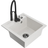 Mexen Vito granitový kuchynský drez 1-komorový s kuchynskou batériou Aster, biely - 6503-20-73450-70-B Mexen Vito granitový kuchynský drez 1-komorový s kuchynskou batériou Aster, biely - 6503-20-73450-70-B
