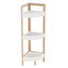 Rohový regál biela/prírodný bambus, FONG Rohový regál biela/prírodný bambus, FONG