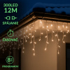 Vianočná led svetelná záclona na spájanie vonkajšia - programy - časovač + diaľkový ovládač - 300led - 12m teplá biela Vianočná led svetelná záclona na spájanie vonkajšia - programy - časovač + diaľkový ovládač - 300led - 12m teplá biela