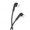 kábel Maxlife MXUC-09 USB-A - USB-C, 1,0 m 3A, zahnuté koncovky, čierny kábel Maxlife MXUC-09 USB-A - USB-C, 1,0 m 3A, zahnuté koncovky, čierny