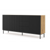 ARTBm Komoda RAVENNA B 3D3S 200 | dub artisan / čierna matná Prevedenie: Čierna matná / dub artisan / čierna podnož ARTBm Komoda RAVENNA B 3D3S 200 | dub artisan / čierna matná Prevedenie: Čierna matná / dub artisan / čierna podnož
