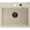 Mexen Oscar granitový kuchynský drez, 1-komorový, 580 x 490 mm, béžový, čierny sifón - 6519581000-69-B Mexen Oscar granitový kuchynský drez, 1-komorový, 580 x 490 mm, béžový, čierny sifón - 6519581000-69-B