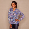 Plisovaná blúzka z voálu s potlačou kvetín nám.modrá/modrá 036 Blancheporte Plisovaná blúzka z voálu s potlačou kvetín nám.modrá/modrá 036 Blancheporte