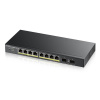 Zyxel GS1900-10HP v2, 8-port GbE L2 PoE Smart Switch + 2 SFP slots, 802.3at, desktop, fanless, 70 Watt Zyxel GS1900-10HP v2, 8-port GbE L2 PoE Smart Switch + 2 SFP slots, 802.3at, desktop, fanless, 70 Watt