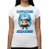 Cappuccino Assassino Baby - Italian Brainrot - ninja kelímok - dámske tričko s potlačou - Tričkový | XL | Biela | Dámske - super slim Cappuccino Assassino Baby - Italian Brainrot - ninja kelímok - dámske tričko s potlačou - Tričkový | XL | Biela | Dámske - super slim
