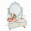 Drevený mini toaletný stolík pre deti, pre dievčatá, s príslušenstvom a zrkadlom Drevený mini toaletný stolík pre deti, pre dievčatá, s príslušenstvom a zrkadlom