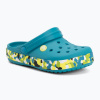 Detské šľapky Crocs Crockband Glow Confetti Band turbo teal/multi Detské šľapky Crocs Crockband Glow Confetti Band turbo teal/multi