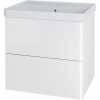 Mereo Siena, kúpeľňová skrinka s keramickým umývadlom 61 cm, biela lesk CN410 Mereo Siena, kúpeľňová skrinka s keramickým umývadlom 61 cm, biela lesk CN410