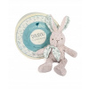 Doudou Darčeková sada - Šedý plyšový králik z BIO bavlny 25 cm Doudou Darčeková sada - Šedý plyšový králik z BIO bavlny 25 cm