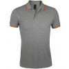 SOĽS Pasadena Pánske polo tričko SL00577 Melange grey / Orange M SOĽS Pasadena Pánske polo tričko SL00577 Melange grey / Orange M