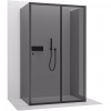 CERANO - Trostenný sprchovací kút Varone POINT UL/P - 6 mm - čierna matná, grafitové sklo - 140x90x195 cm - posuvný CERANO - Trostenný sprchovací kút Varone POINT UL/P - 6 mm - čierna matná, grafitové sklo - 140x90x195 cm - posuvný