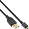 Kábel USB 2.0 A-MICRO-B M/M 0.3m, High Speed, čierny, pozl. konektor Kábel USB 2.0 A-MICRO-B M/M 0.3m, High Speed, čierny, pozl. konektor
