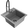 Mexen Vito granitový kuchynský drez 1-komorový s kuchynskou batériou Aster, sivý - 6503-71-73450-07-B Mexen Vito granitový kuchynský drez 1-komorový s kuchynskou batériou Aster, sivý - 6503-71-73450-07-B