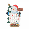 Drevená vianočná dekorácia Snehuliak s malými závesnými figúrkami a vláčikom, 16×26 cm Drevená vianočná dekorácia Snehuliak s malými závesnými figúrkami a vláčikom, 16×26 cm