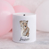 Domovi Biela keramická pokladnička s menom Leopard 9cm Domovi Biela keramická pokladnička s menom Leopard 9cm