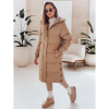Dámska dlhá prešívaná zimná bunda s kapucňou WINTERMISS, tmavobežová Dámska dlhá prešívaná zimná bunda s kapucňou WINTERMISS, tmavobežová