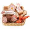Drevený košík s údeninami Charcuterie Basket Tender Leaf Toys so šunkou párkami klobásou a salámou Drevený košík s údeninami Charcuterie Basket Tender Leaf Toys so šunkou párkami klobásou a salámou