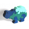Fauna Drevené vkladacie puzzle z masívu hroch modrý Fauna Drevené vkladacie puzzle z masívu hroch modrý