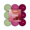 Bolsius čajové vonné sviečky Cranberry basic trojfarebné 18ks Bolsius čajové vonné sviečky Cranberry basic trojfarebné 18ks