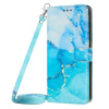 Peňaženkové kožené puzdro Crossbody Marble Pattern na Oppo A57 / A57s - Modro zelená Peňaženkové kožené puzdro Crossbody Marble Pattern na Oppo A57 / A57s - Modro zelená