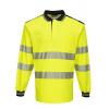PORTWEST HI-VIS PW3 T184 / Reflexná polokošeľa, dl. rukáv - HV žltá/čierna XS PORTWEST HI-VIS PW3 T184 / Reflexná polokošeľa, dl. rukáv - HV žltá/čierna XS