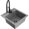 Mexen Vito granitový drez 1-komorový s kuchynskou batériou Aster, sivý - 6503-71-73450-70-B Mexen Vito granitový drez 1-komorový s kuchynskou batériou Aster, sivý - 6503-71-73450-70-B