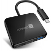 CONNECT IT USB-C hub, 3v1 (USB-C,USB-A,HDMI), externí, ČERNÝ CHU-7050-BK Connect IT CONNECT IT USB-C hub, 3v1 (USB-C,USB-A,HDMI), externí, ČERNÝ CHU-7050-BK Connect IT