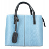 Kožená světle modrá dámská kabelka do ruky v kroko designu Merle Kožená světle modrá dámská kabelka do ruky v kroko designu Merle