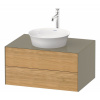 DURAVIT White Tulip závesná skrinka pod umývadlo na dosku, 2 zásuvky, 800 x 550 x 408 mm, dub prírodný masív/kameňovo šedá vysoký lesk, WT49850H5H2 DURAVIT White Tulip závesná skrinka pod umývadlo na dosku, 2 zásuvky, 800 x 550 x 408 mm, dub prírodný masív/kameňovo šedá vysoký lesk, WT49850H5H2