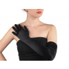 Dlhé spoločenské rukavice saténové - (35 cm) čierna