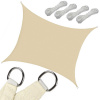 Vodeodolná záhradná slnečná clona/plachta s UV ochranou 4x3m-Béžová Vodeodolná záhradná slnečná clona/plachta s UV ochranou 4x3m-Béžová