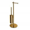 Omnires MODERN PROJECT voľne stojaci držiak na toaletný papier a WC kefu, zlatá MP60810GL Omnires MODERN PROJECT voľne stojaci držiak na toaletný papier a WC kefu, zlatá MP60810GL