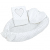 Hniezdo s perinkou a vankúšikom New Baby z Minky Srdiečko biele Hniezdo s perinkou a vankúšikom New Baby z Minky Srdiečko biele
